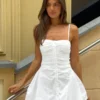 2026 Summer Camisole A-line Short Casual Pleated Sleeveless Backless Dress