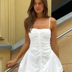 2026 Summer Camisole A-line Short Casual Pleated Sleeveless Backless Dress